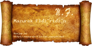 Mazurek Flórián névjegykártya